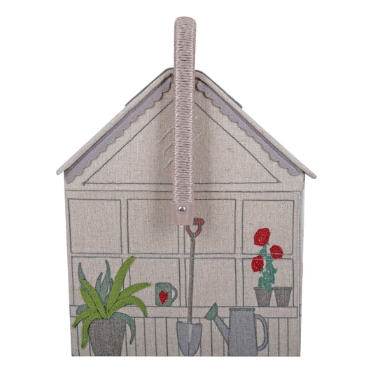 Sewing Box: Embroidered: Strawberry Greenhouse