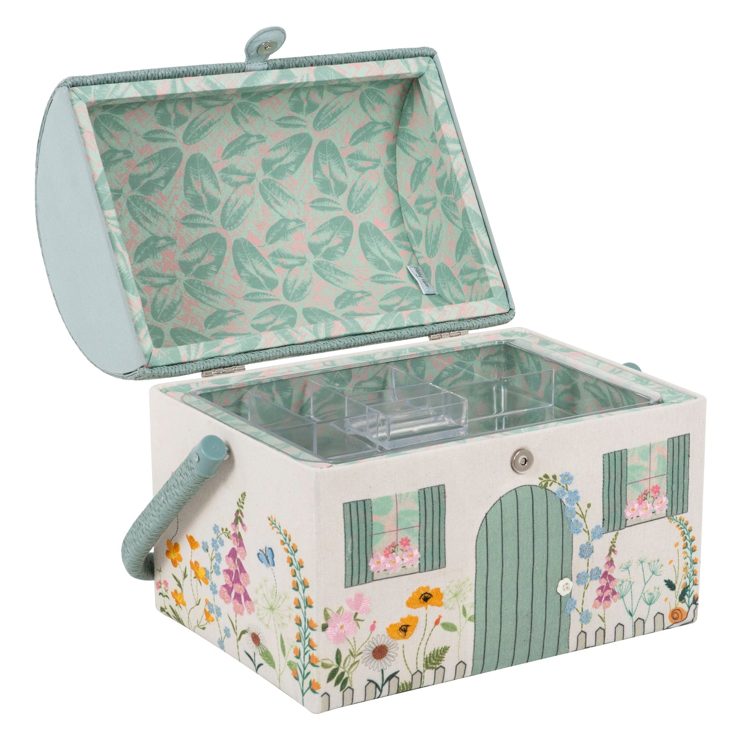 Sewing Box: Embroidered: Country Cottage
