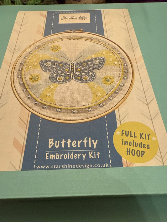 Starshine Designs by Julie Harris - Butterfly Embroidery Kit ( includes hoop)