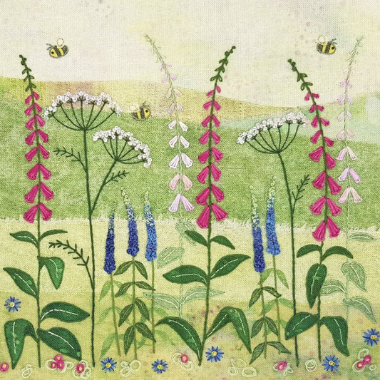 Beaks and Bobbins Foxgloves Embroidery Kit