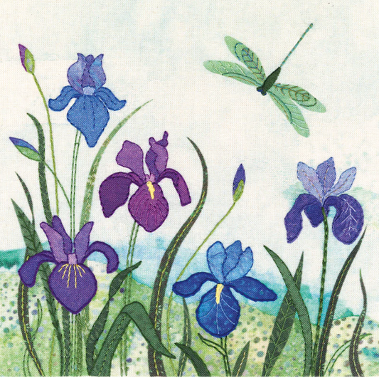 Beaks and Bobbins Irises Hand Embroidery Kit