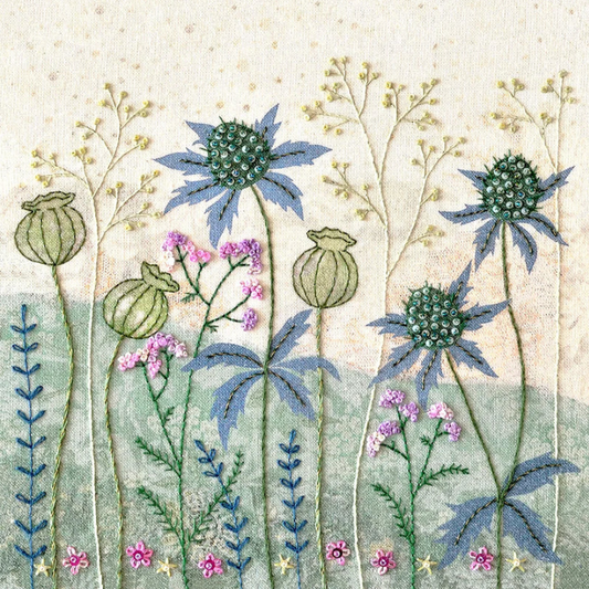 Beaks and Bobbins Sea Hollies Hand Embroidery Kit