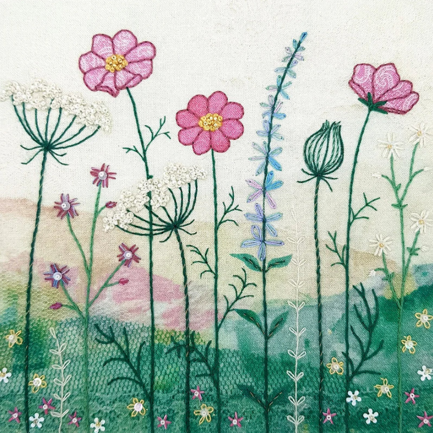 Beaks and Bobbins Summer Hedgerow Hand Embroidery Kit